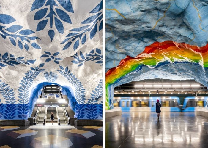Kinh nghiệm du lịch Thụy Điển - Ga tàu điện ngầm Stockholm